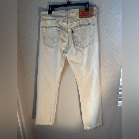 Levi's 501 Relaxed Fit Distressed White Jeans Size 32x30 - Picture 2 of 7